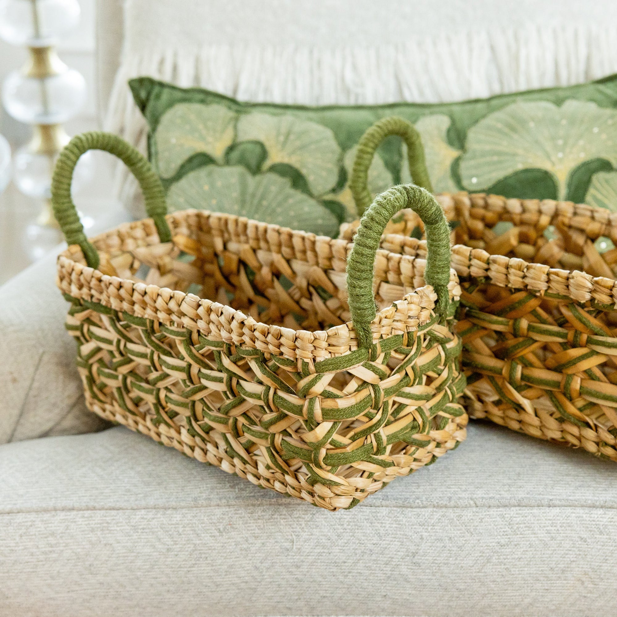 Evergreen Handwoven Storage Basket-Small