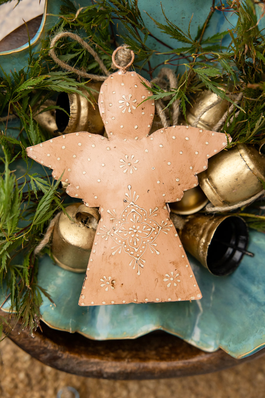 Large Peach Hanging Angel