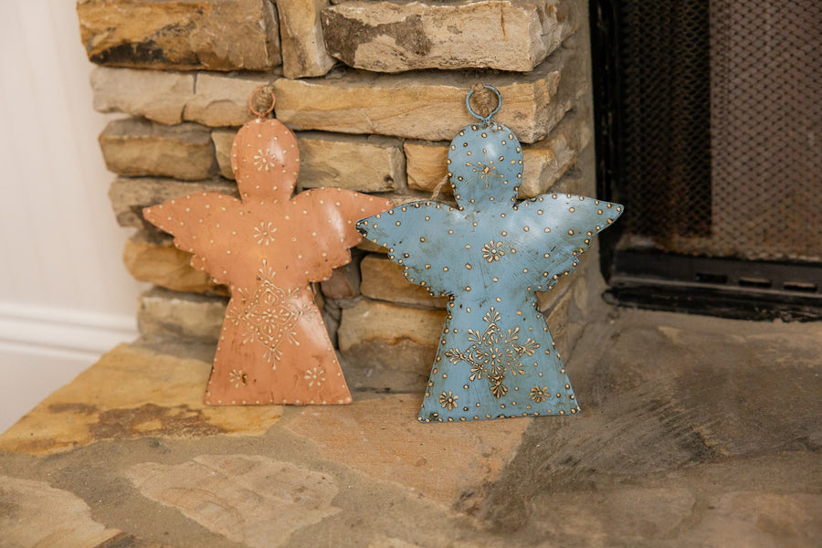 Large Blue Hanging Angel