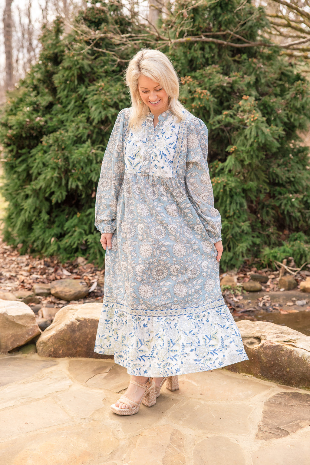 The Garden Estate Block Print Dress
