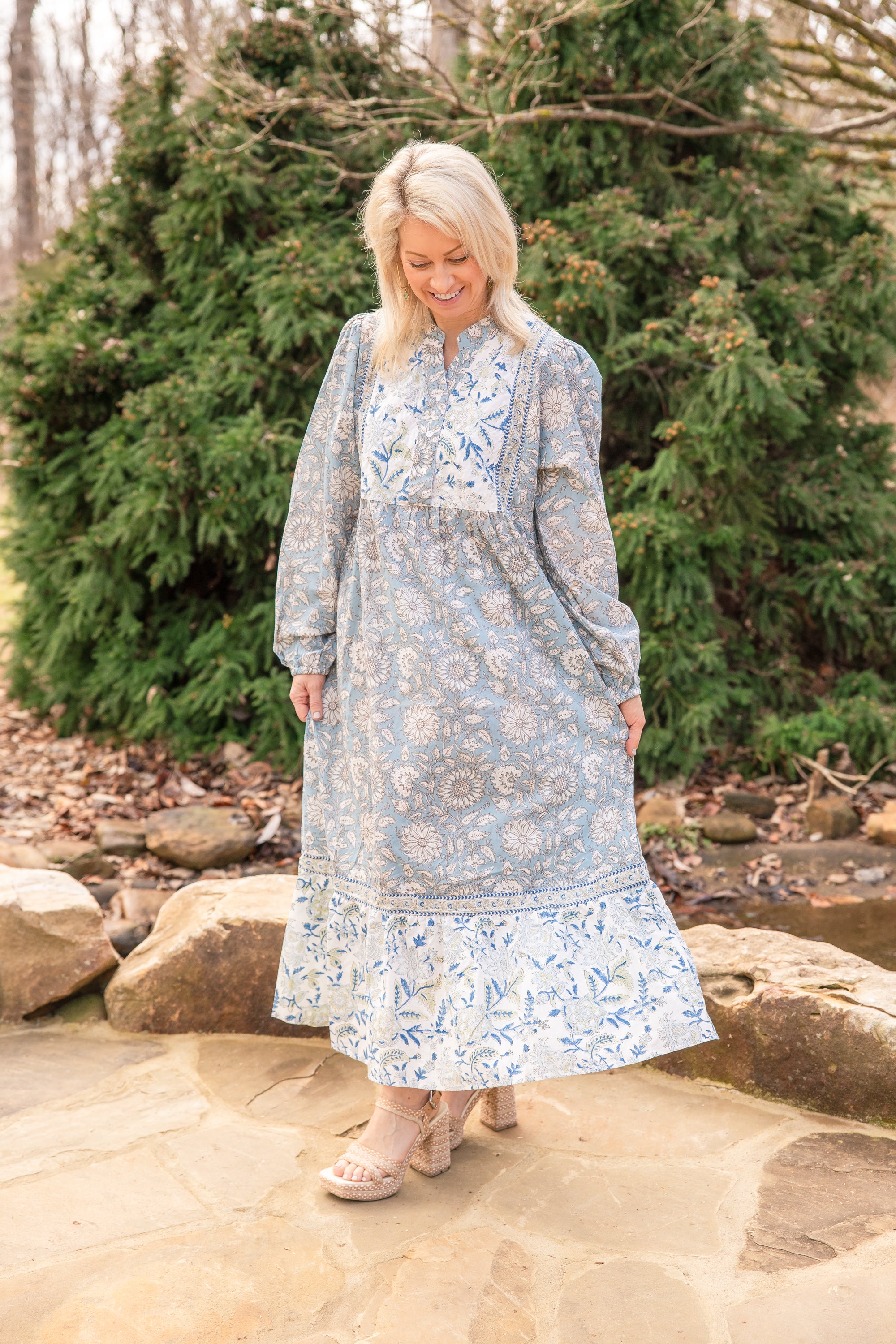 The Garden Estate Block Print Dress