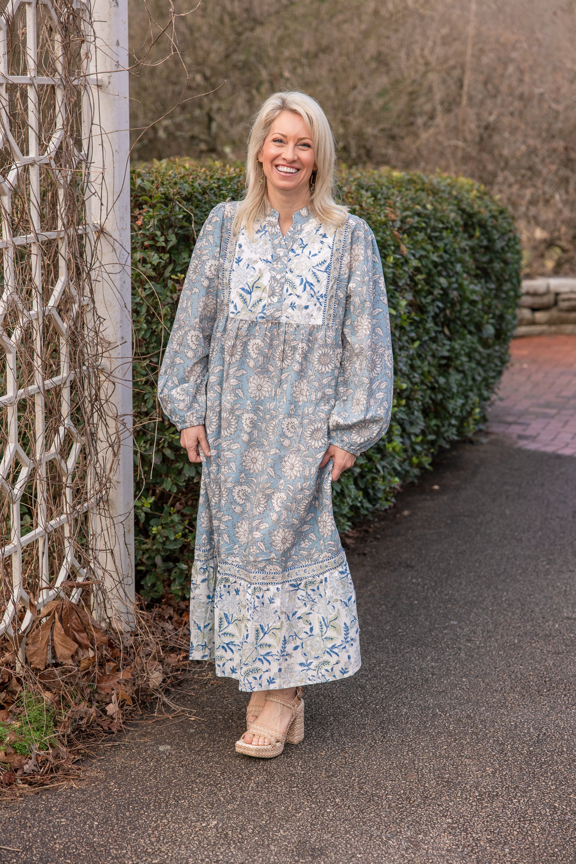 The Garden Estate Block Print Dress