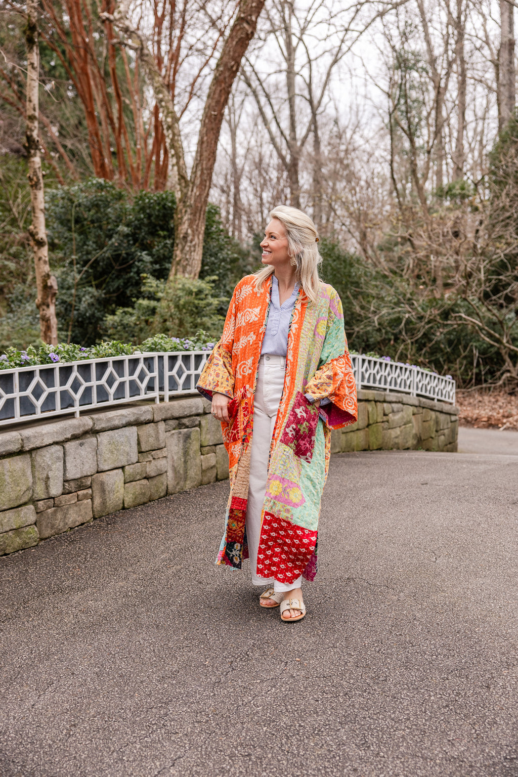 Reversible Kantha Kaftan Full Length