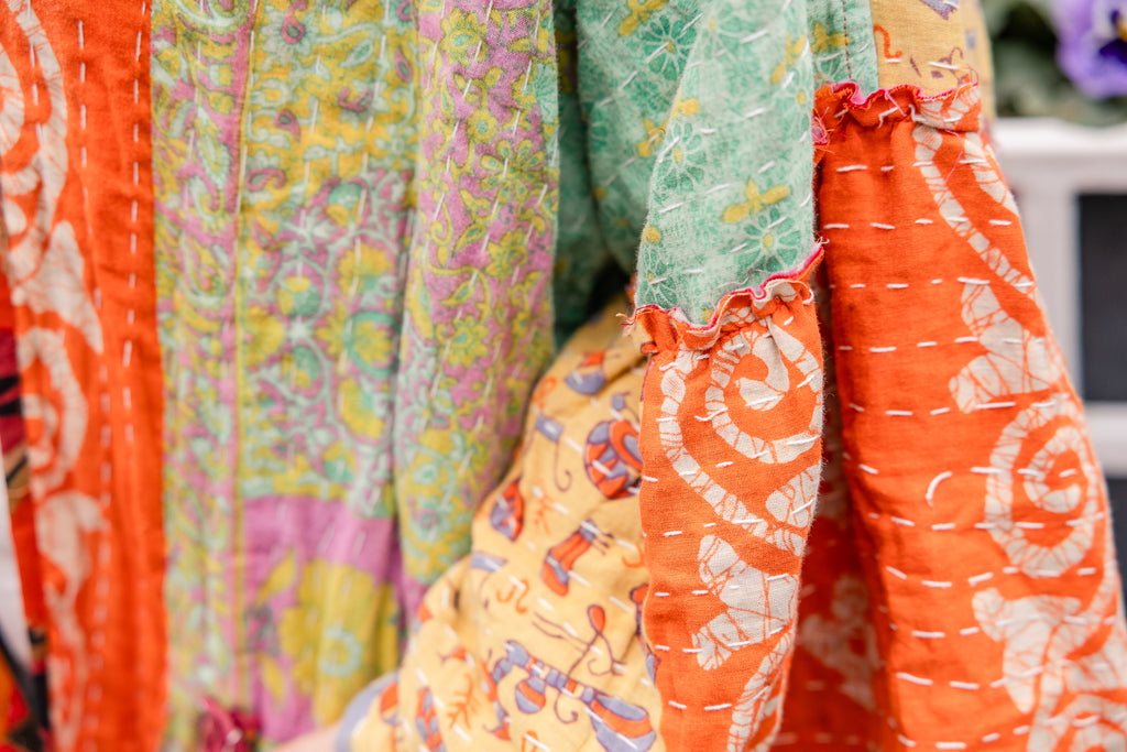 Reversible Kantha Kaftan Full Length