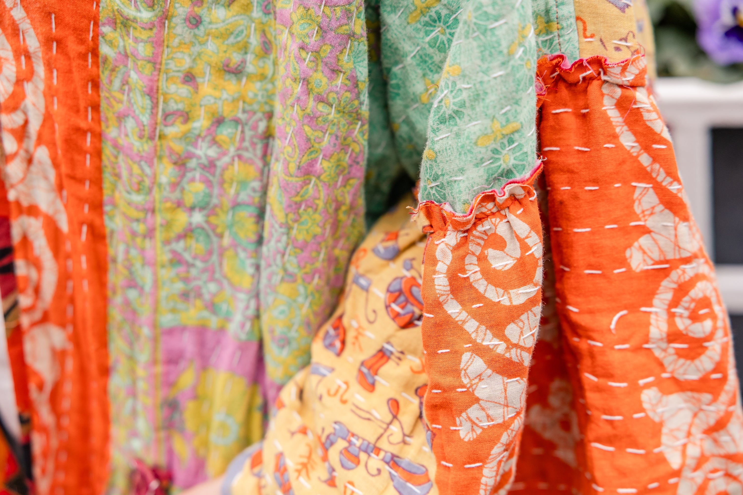 Reversible Kantha Kaftan Full Length