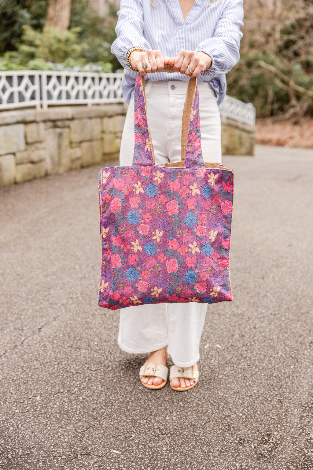 Everyday Tote- Magenta Bloom