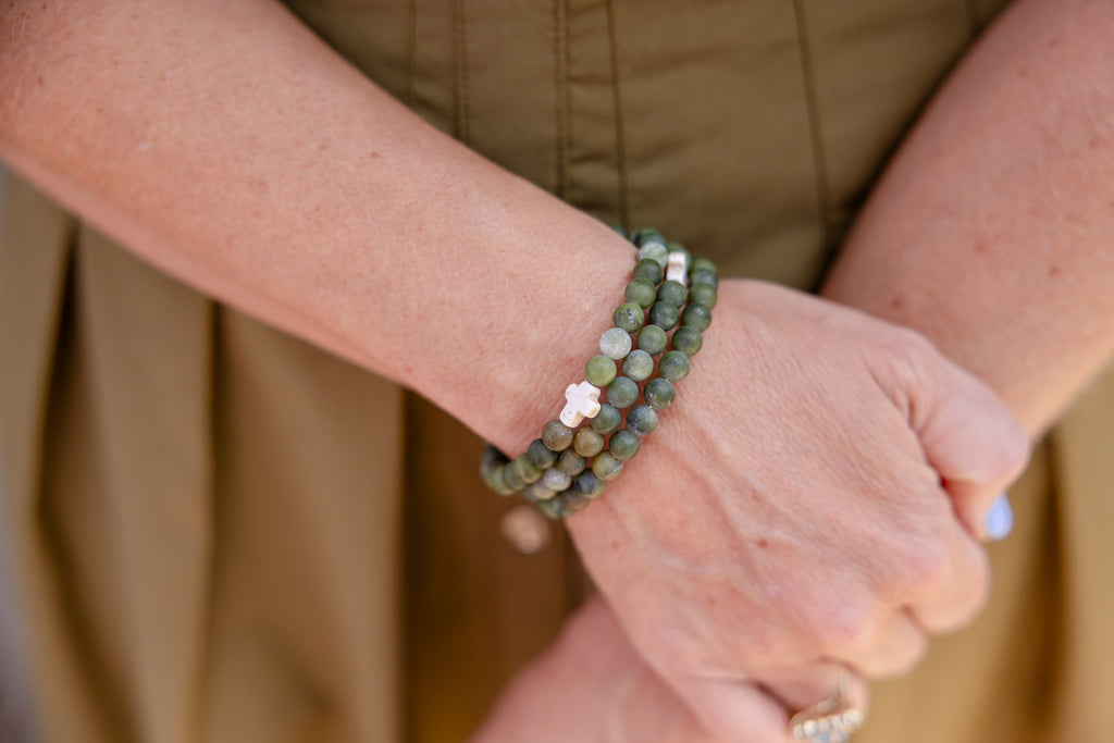 Good Money Bracelet – Olive Cross Wrap