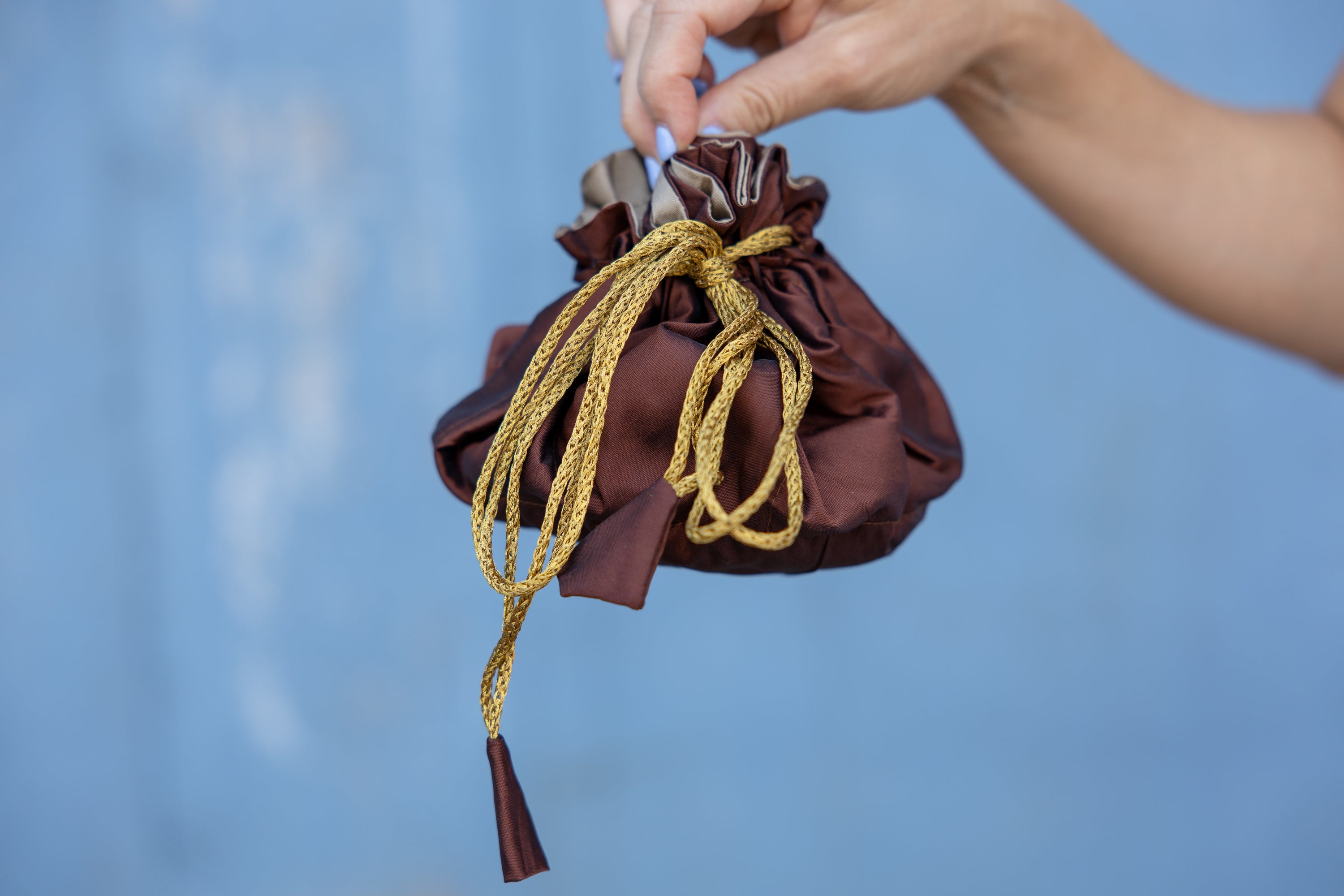 Cocoa/Taupe Travel Jewelry Bag- Large