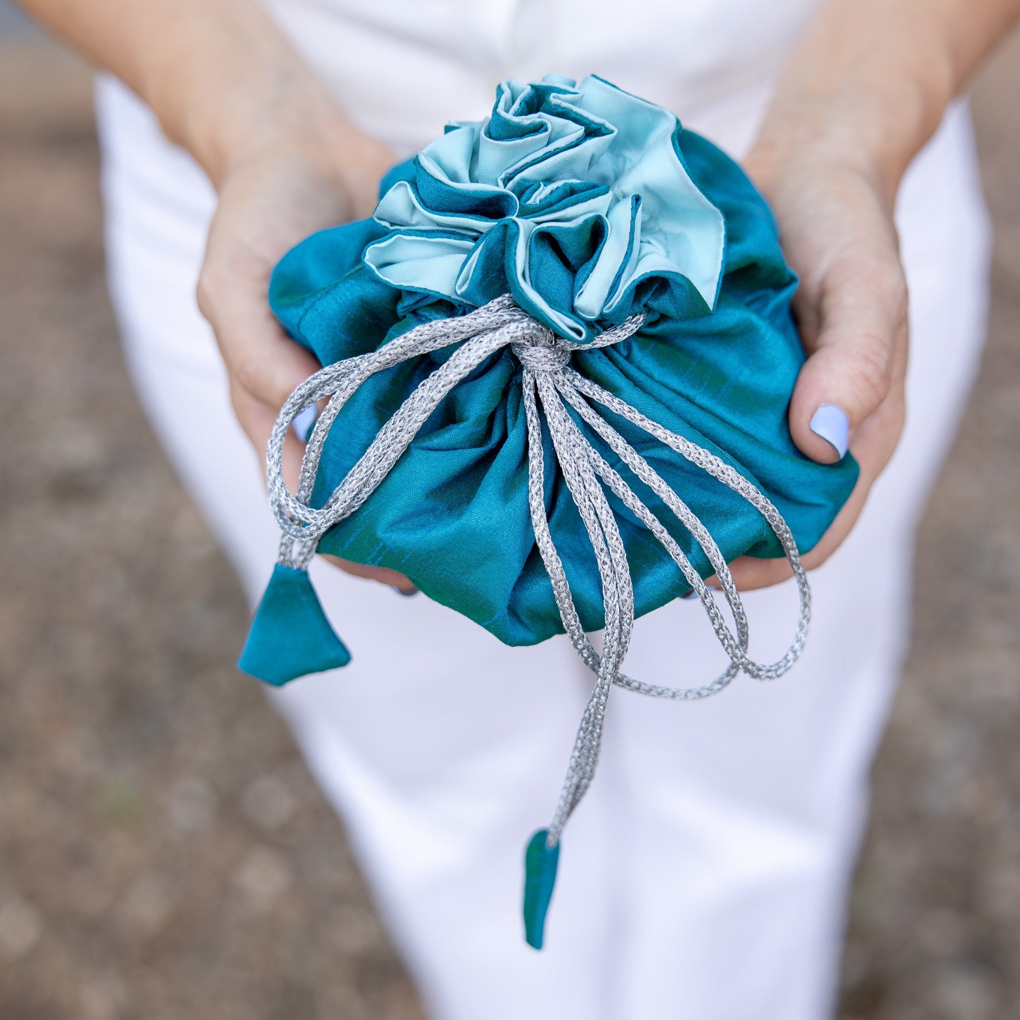 Turquoise/Robins Egg Blue Travel Jewelry Bag- Medium