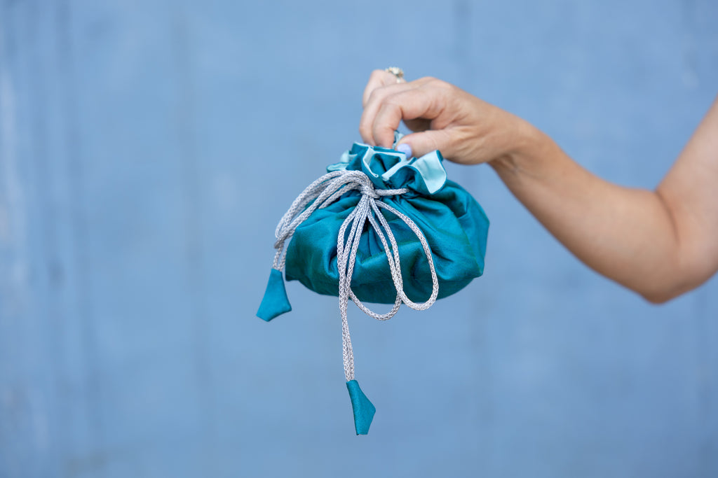 Turquoise/Robins Egg Blue Travel Jewelry Bag- Medium