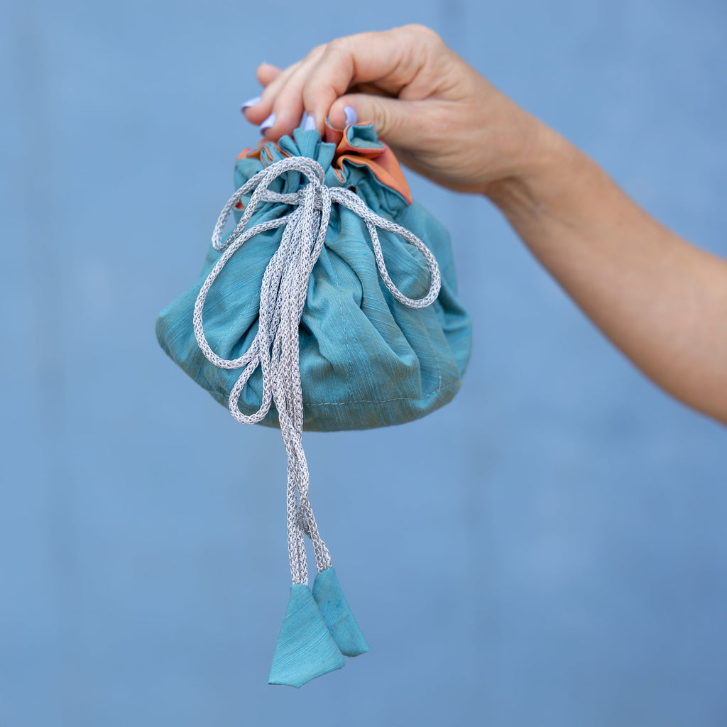 Aegan/Peach Travel Jewelry Bag- Medium