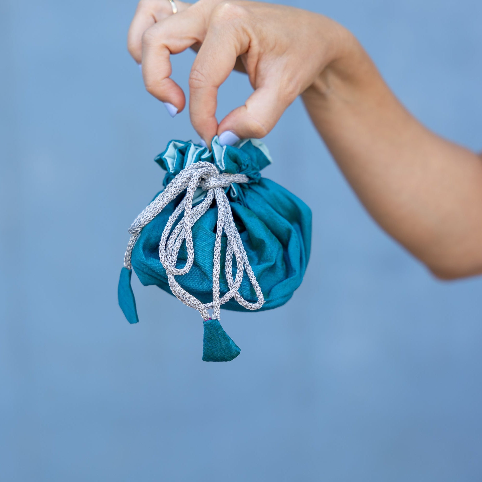 Turquoise/Robins Egg Blue Travel Jewelry Bag- Small