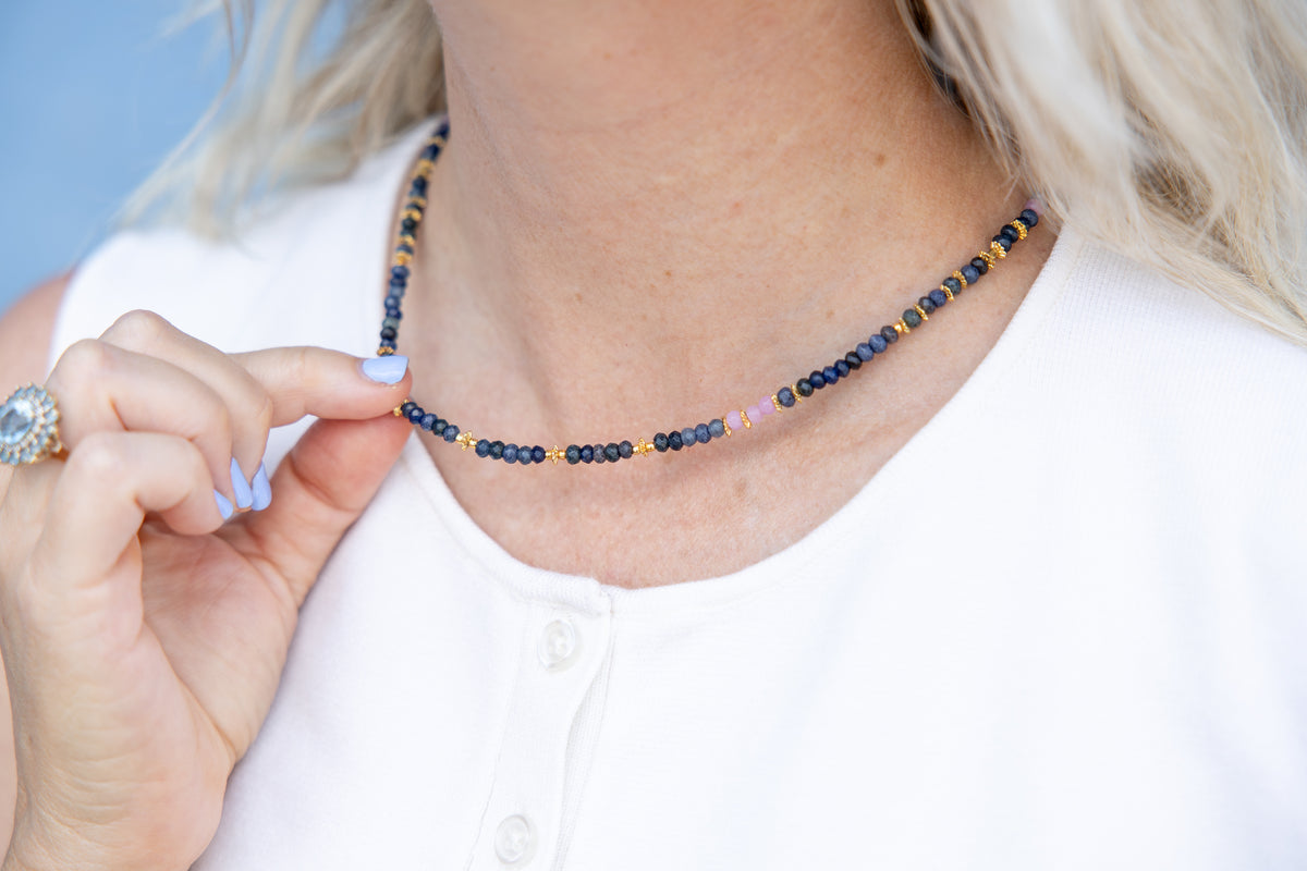 Midnight Bloom Gemstone Necklace