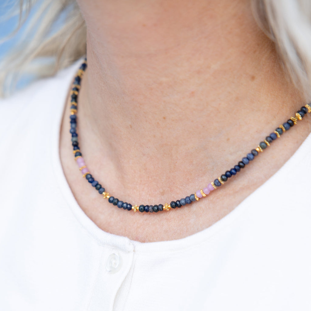 Midnight Bloom Gemstone Necklace