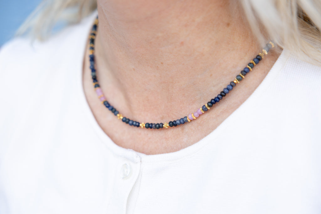 Midnight Bloom Gemstone Necklace