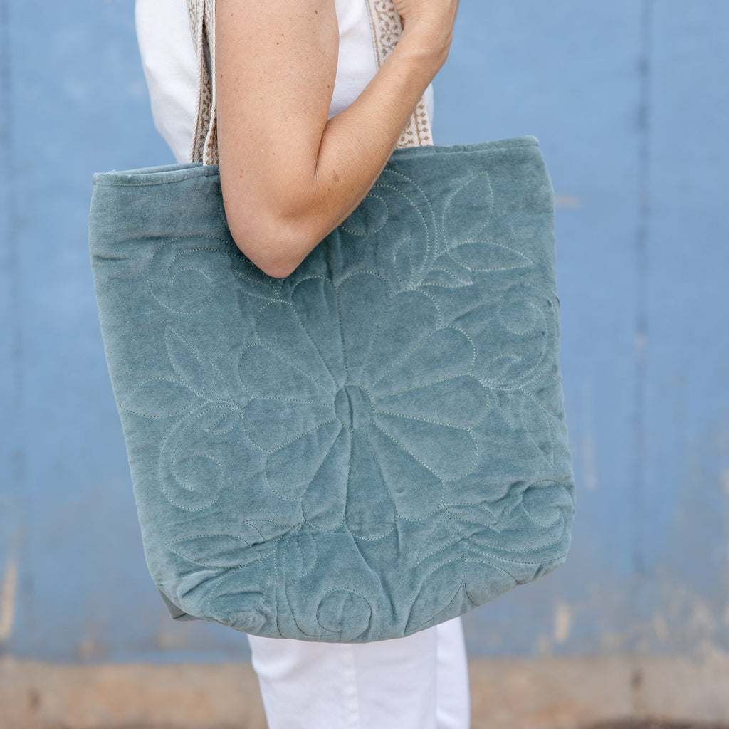 Sea Mist Velvet Tote