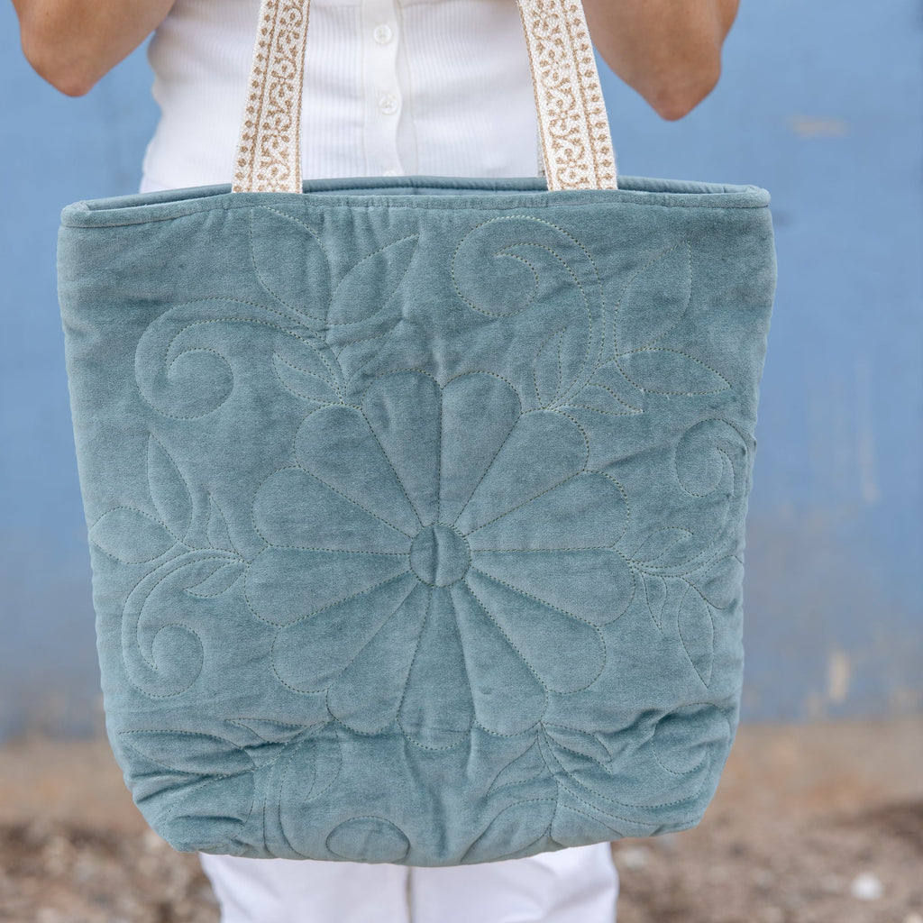 Sea Mist Velvet Tote