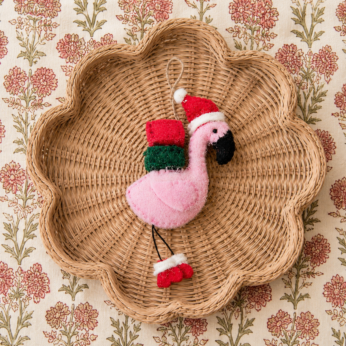Holiday Flamingo Ornament
