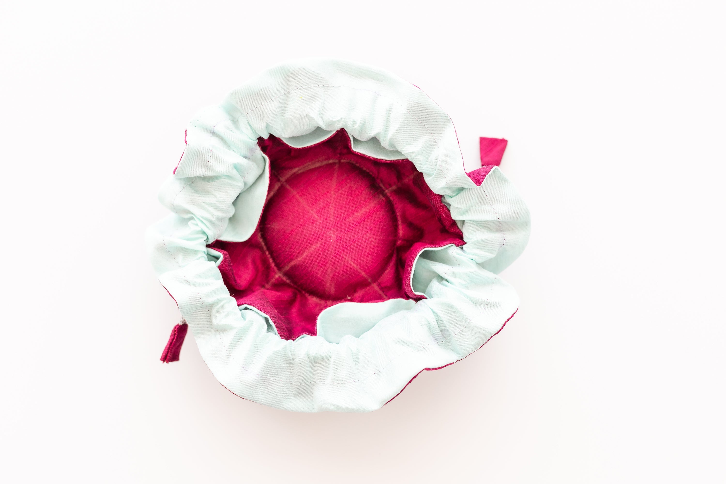 Travel Jewelry Bag Medium- Raspberry/Robins Egg Blue
