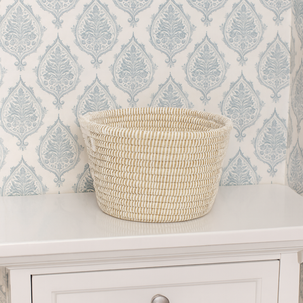 White Wrapped Kaisa Catchall Basket