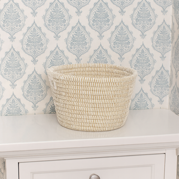 White Wrapped Kaisa Catchall Basket