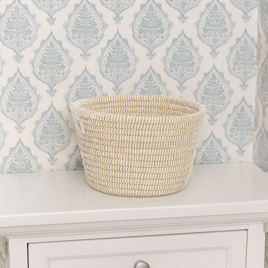 White Wrapped Kaisa Catchall Basket