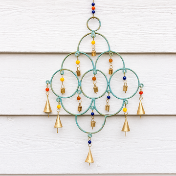 Circular Turquoise Brass Chime