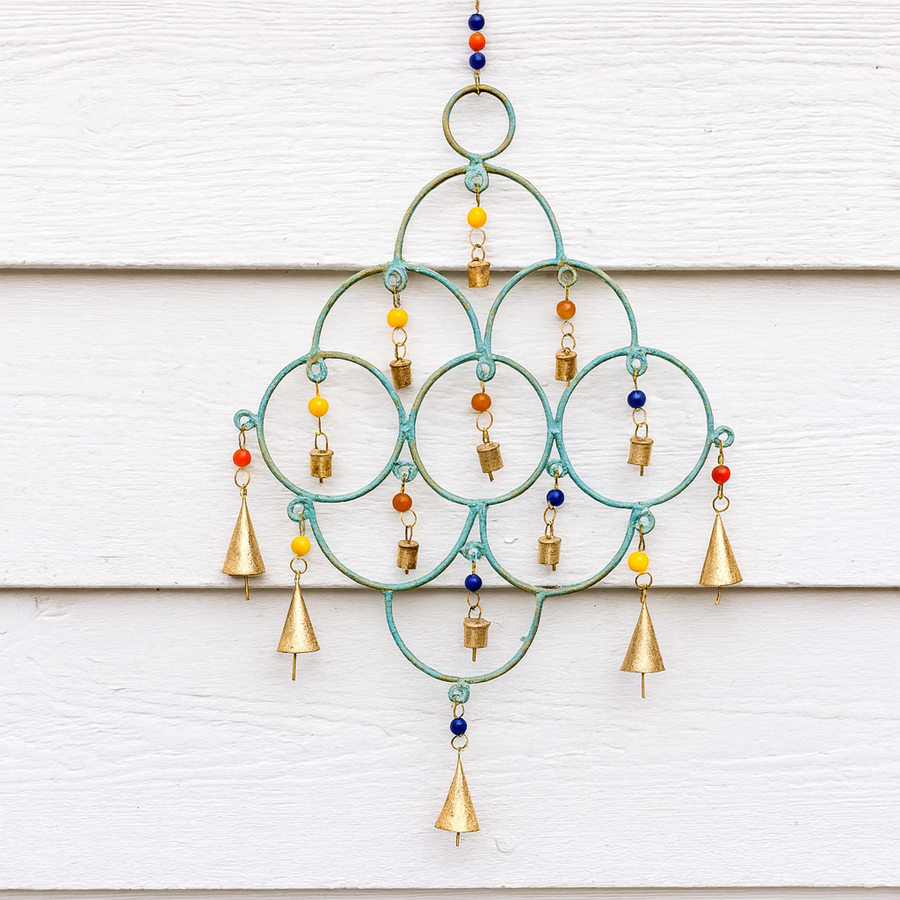 Circular Turquoise Brass Chime