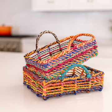 Sari Wrapped Wire Square Tray
