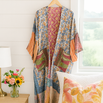 Reversible Kantha Kaftan Full Length