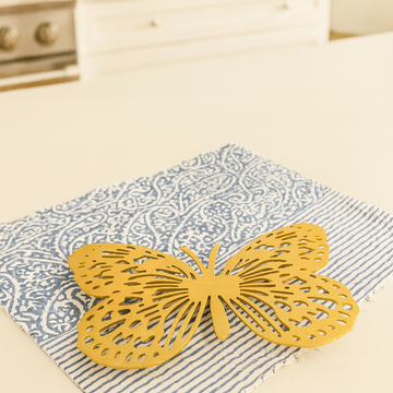 Golden Brass Butterfly Trivet