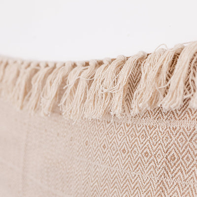 Taupe Hand Loomed Cotton Throw