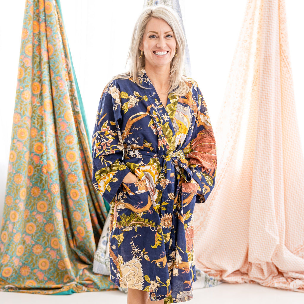 Royal Paradise Cotton Robe Knee Length