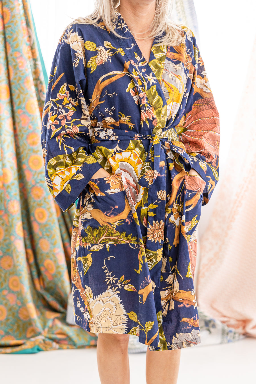 Royal Paradise Cotton Robe Knee Length