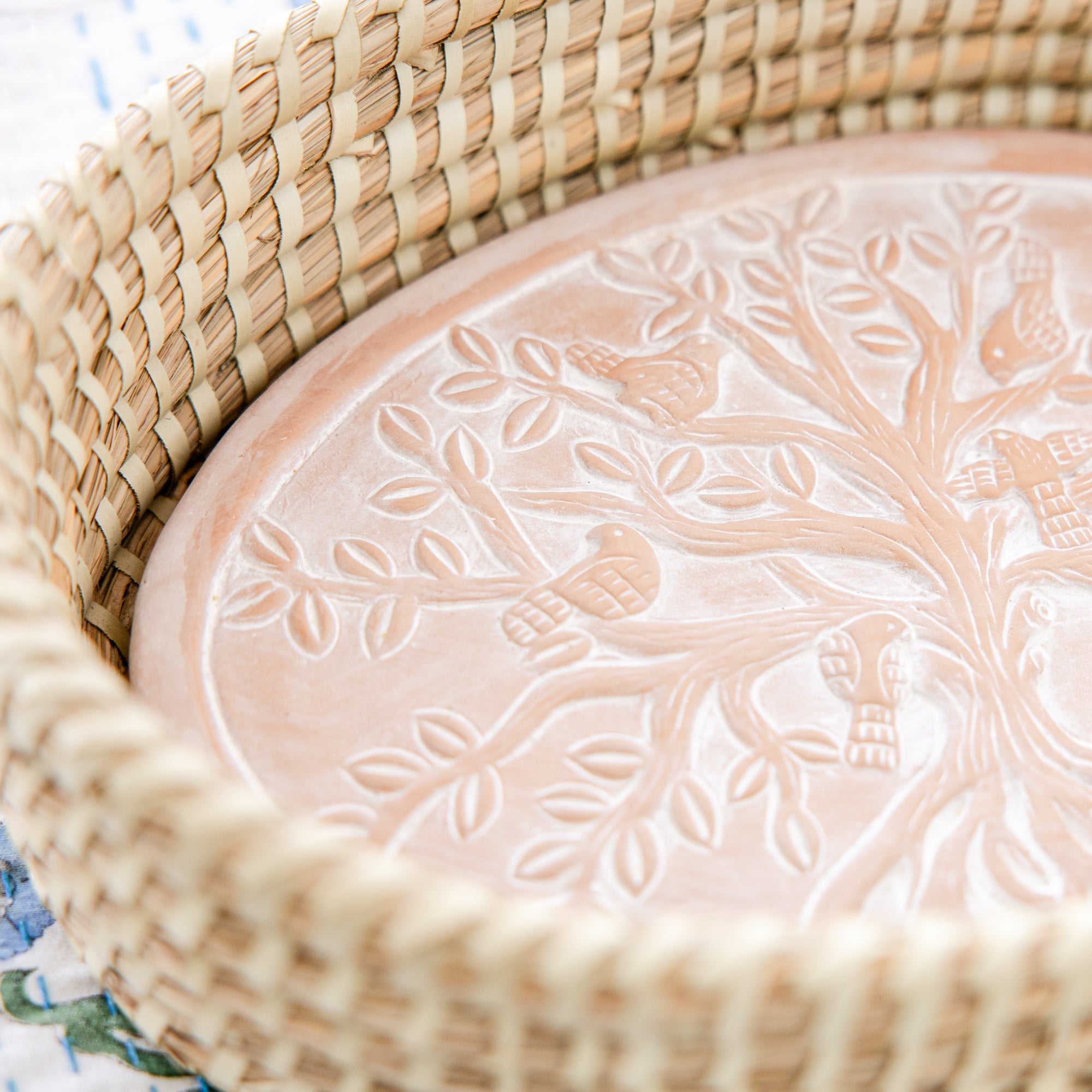 Oval Birds In A Tree Bread Warmer Basket