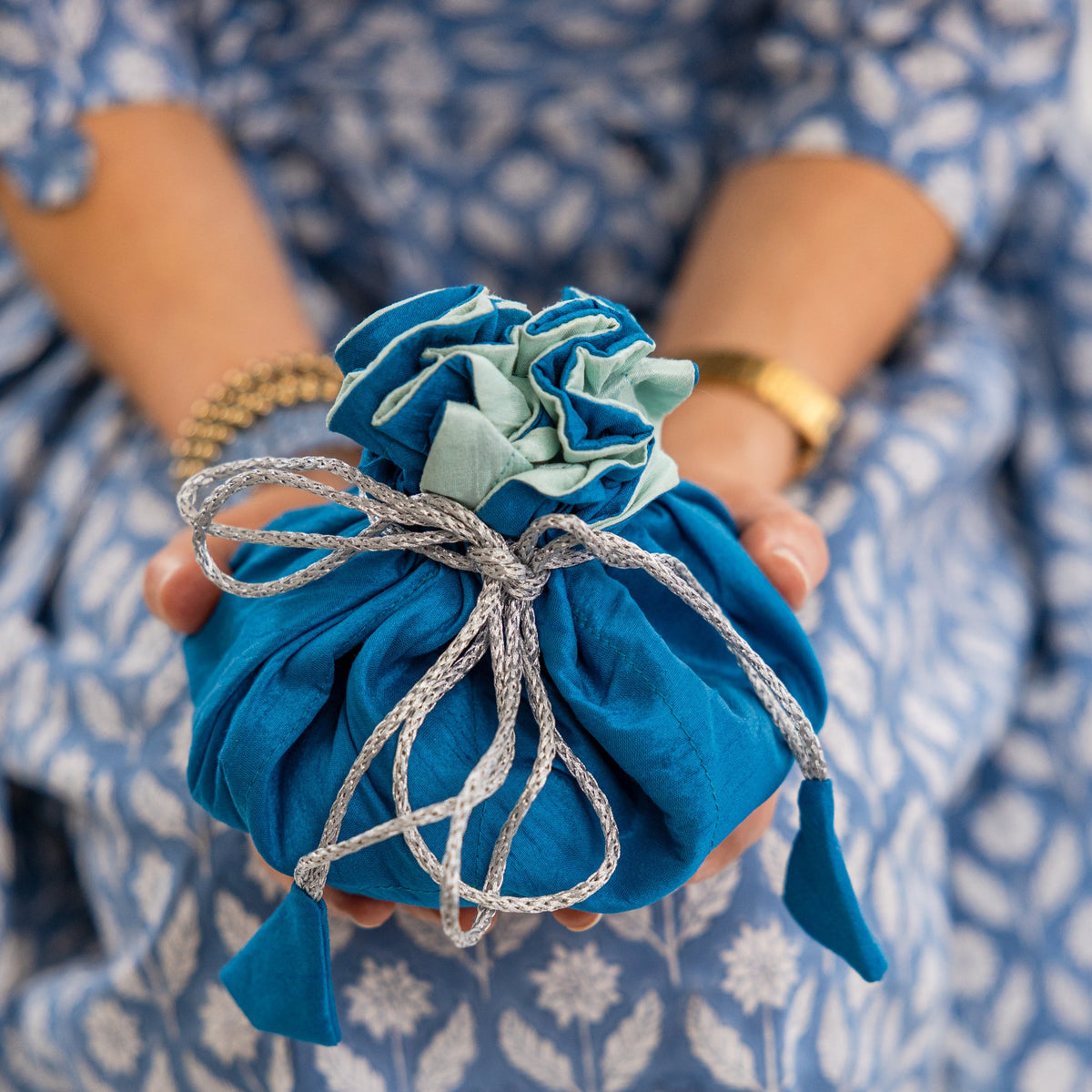 Turquoise/Robins Egg Blue Travel Jewelry Bag- Large