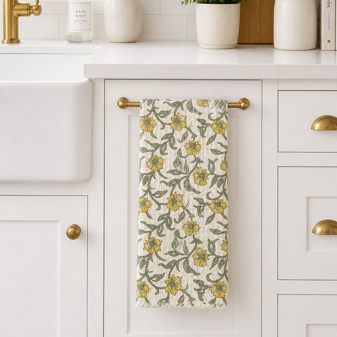 Golden Meadow Waffle Towel
