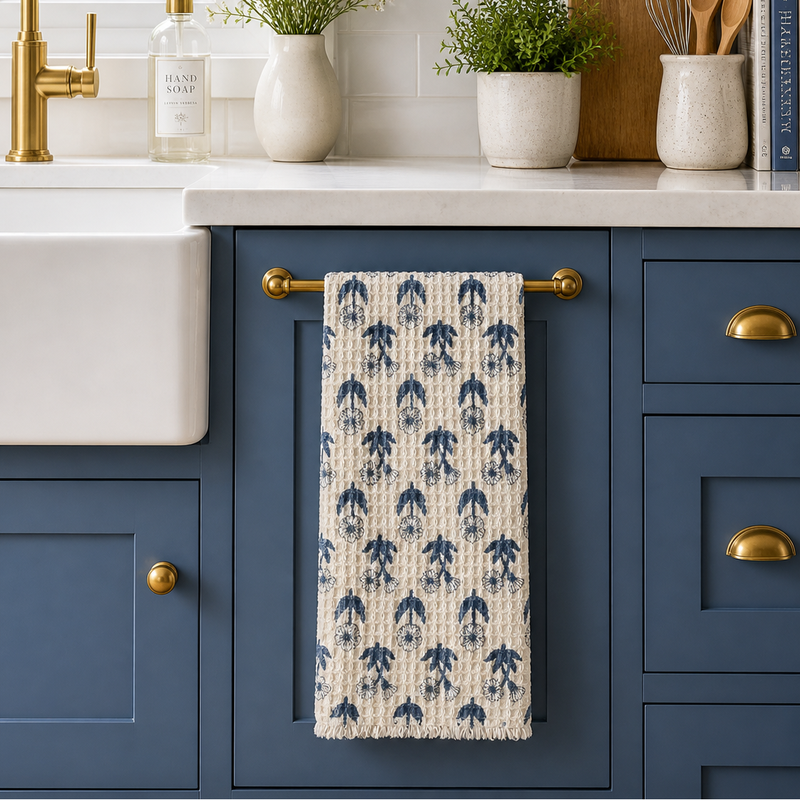 Indigo Heritage Waffle Towel