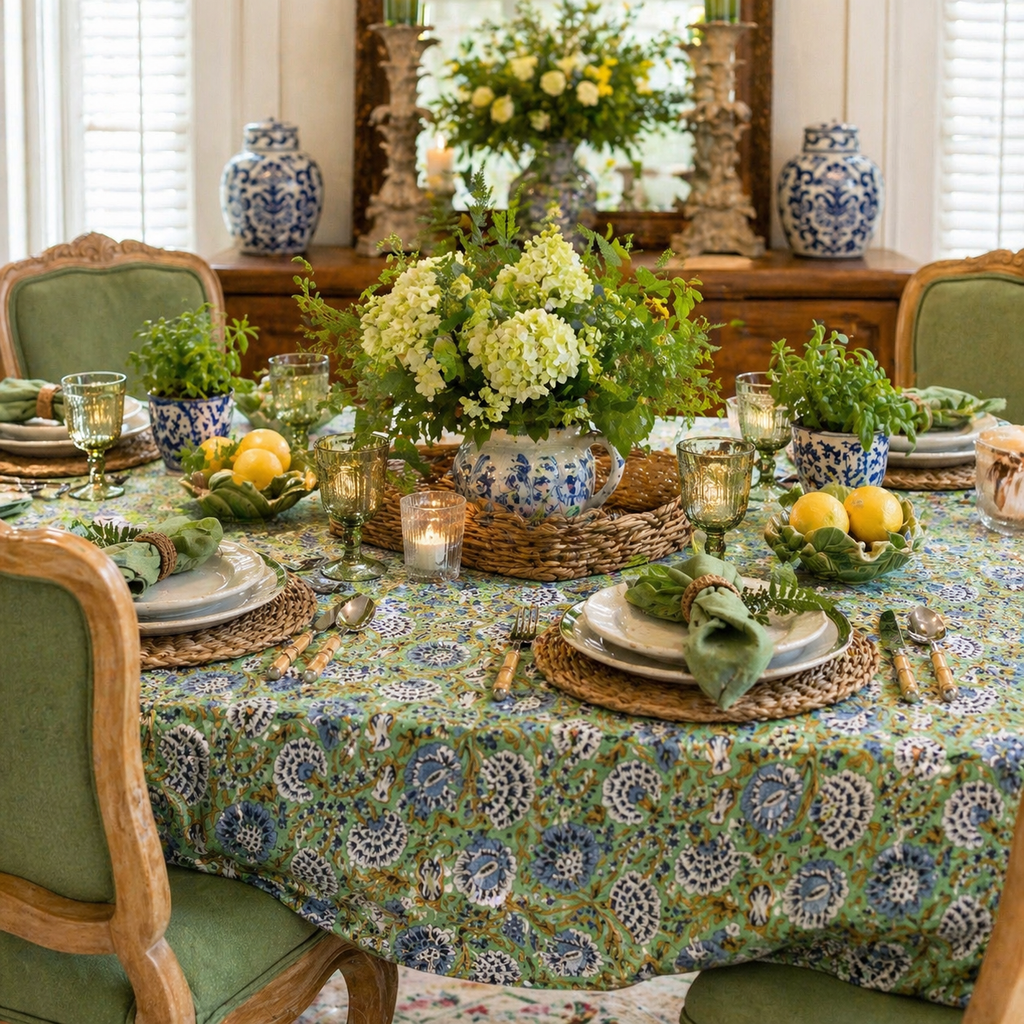 Minted Motif Tablecloth