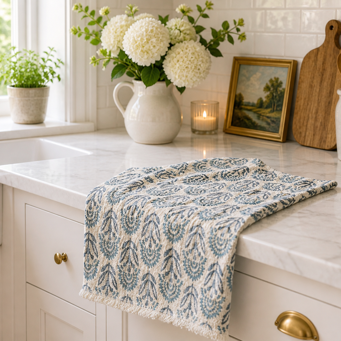 Coastal Bloom Waffle Towel