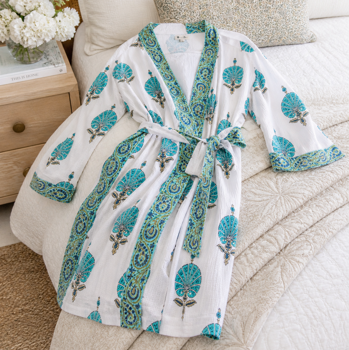Turquoise Breeze Waffle Robe