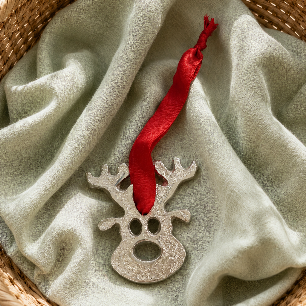 Silver Woodland Reindeer Ornament