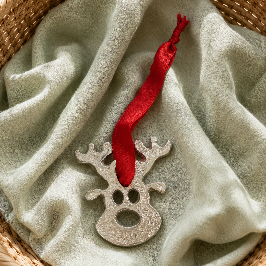 Silver Woodland Reindeer Ornament