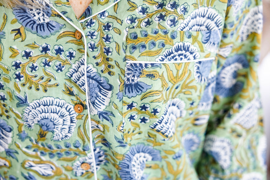 Minted Motif Block Print Pajama Set - Pants