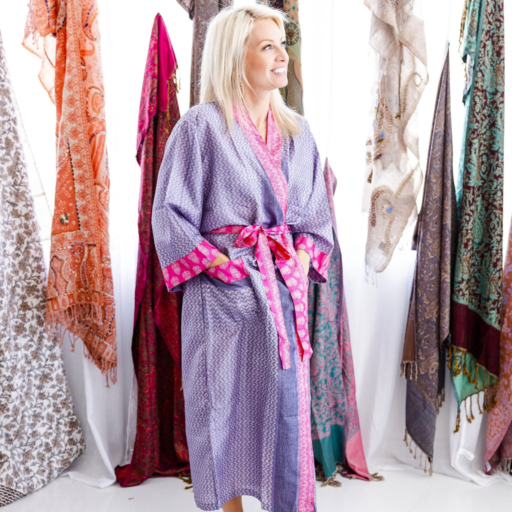 Art Silk Sari Kimono Full Length