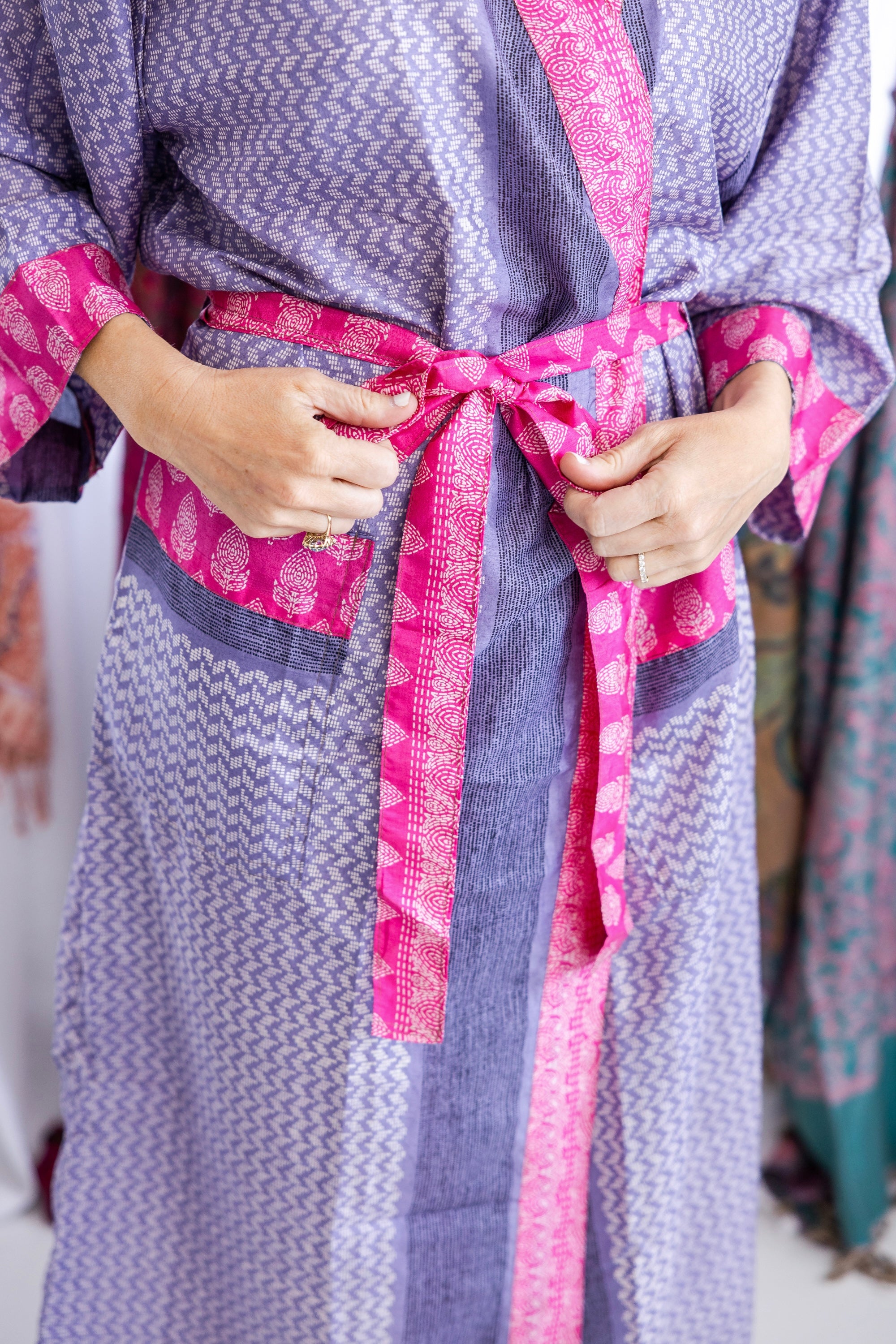 Art Silk Sari Kimono Full Length