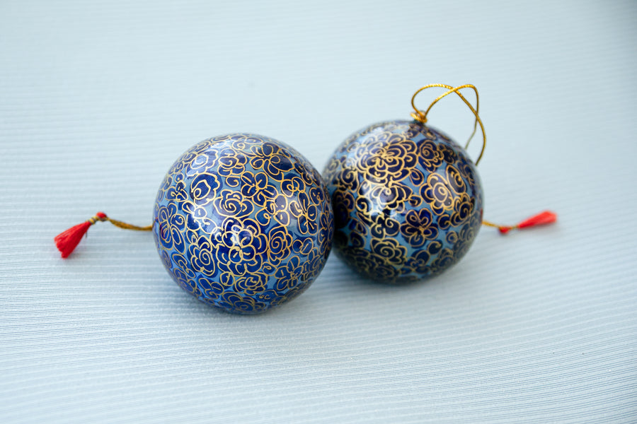 Blue and Gold Christmas Ornament