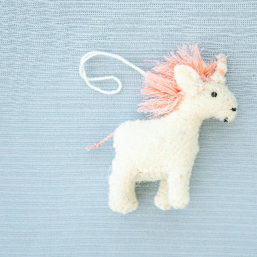 Whimsy Holiday Felt Unicorn Ornament