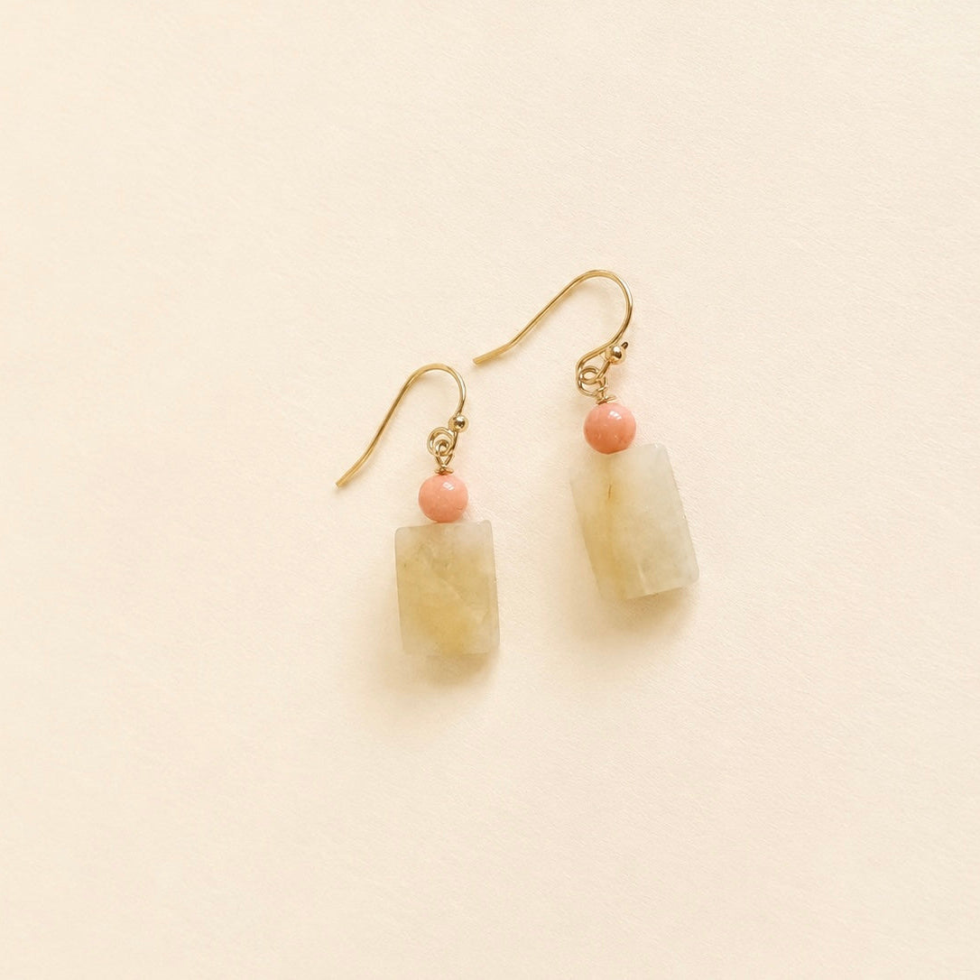 Blush & Stone Drop Earrings