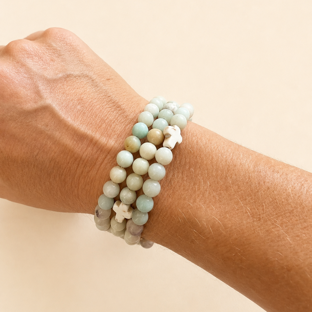 Good Money Bracelet- Amazonite Cross